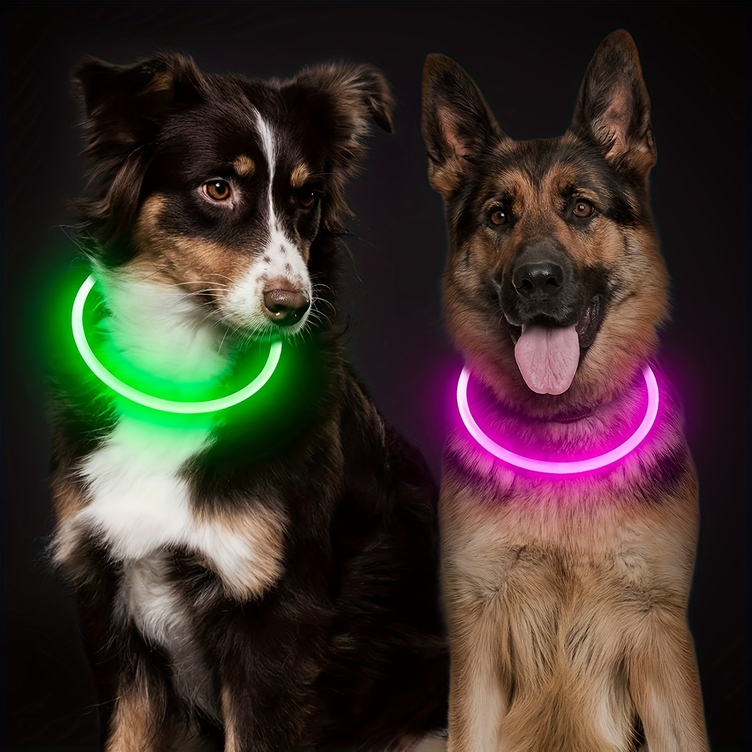 Rechargeable LED Dog Collar with 3 Modes - USB Charging, Adjustable Brightness, Durable PVC Material, Comfort Fit for Nighttime Walks, Safety & Visibility, Dog Collar Rechargeable, Pet Safety Gear, Sleek Pet Accessory, Comfor