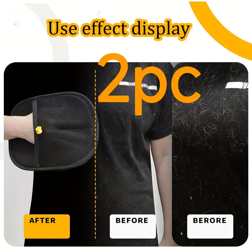 2pcs Large Size Upgraded Pet Static Hair Removal Gloves with Dual-Sided Brush, Measuring 21Cm X 16.5Cm, a Hairbrush That Effectively Removes Pet Hair, Essential Tools for Cats And Dogs | Stylish Pet Additions | Durable Pet Gr