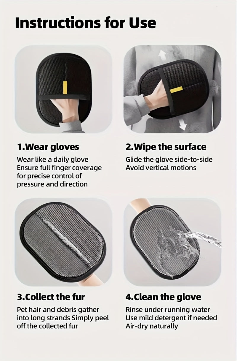 2pcs Large Size Upgraded Pet Static Hair Removal Gloves with Dual-Sided Brush, Measuring 21Cm X 16.5Cm, a Hairbrush That Effectively Removes Pet Hair, Essential Tools for Cats And Dogs | Stylish Pet Additions | Durable Pet Gr