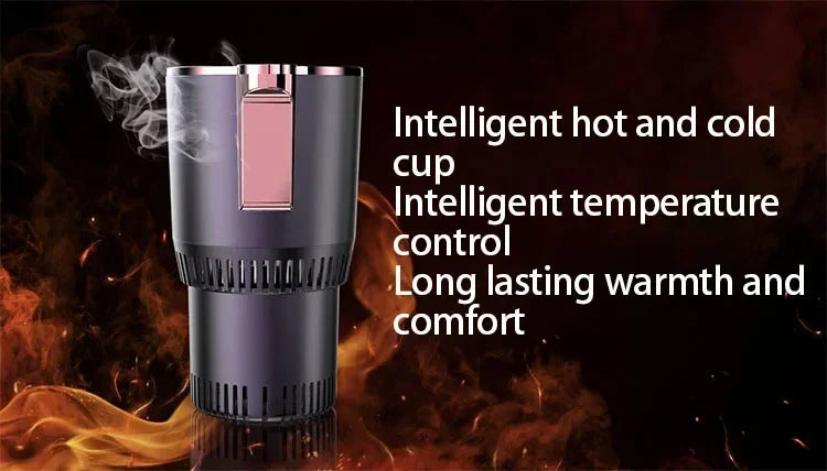 2-in-1 Smart Cooling Heating Car Cup Holder Intelligent Hot and Cold Cup Holder Mini Car Refrigerator Office Cooling and Heating