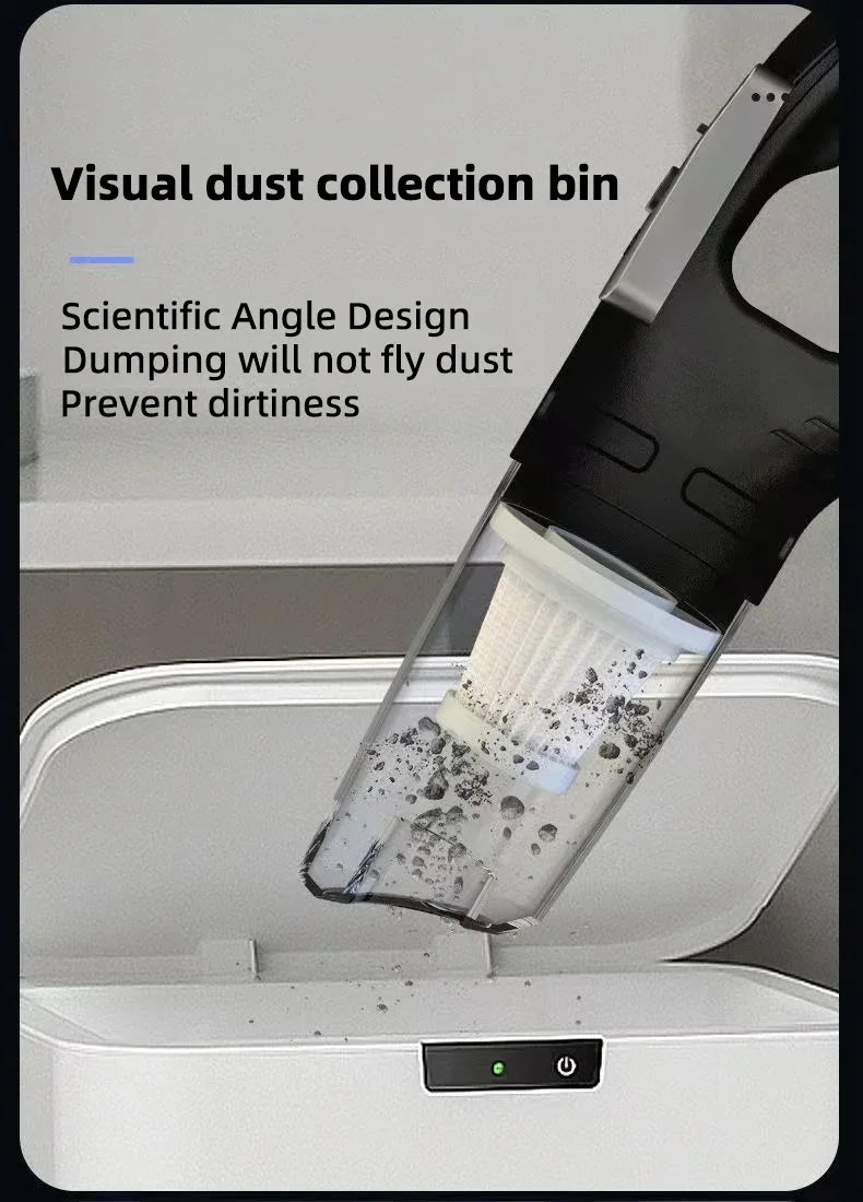 Wireless Handheld Vacuum Cleaner USB Charging Car Vacuum Cleaner Portable Wet&Dry Handheld strong Suction Cordless 12000pa