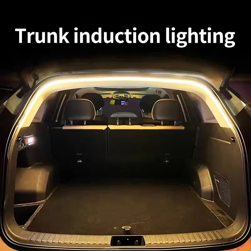 Car High Brightness Trunk Lighting Ambient Light Interior Decoration LED Wiring Free Automatic Sensing Tailgate 2/4M Light Strip
