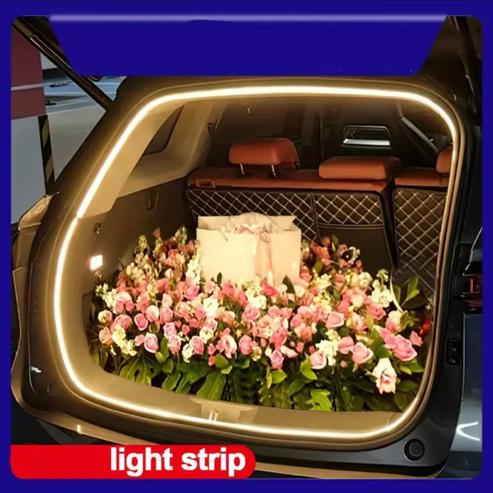 Car High Brightness Trunk Lighting Ambient Light Interior Decoration LED Wiring Free Automatic Sensing Tailgate 2/4M Light Strip
