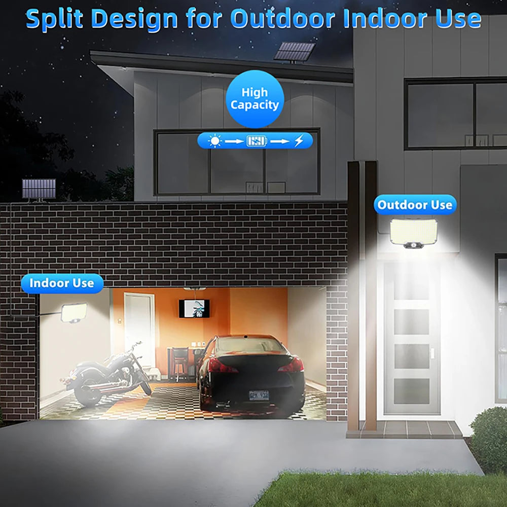 New 366LED Solar Outdoor Lights Solar Powered Security Light Motion Sensor 234LED Wall Light IP65 Waterproof Garden