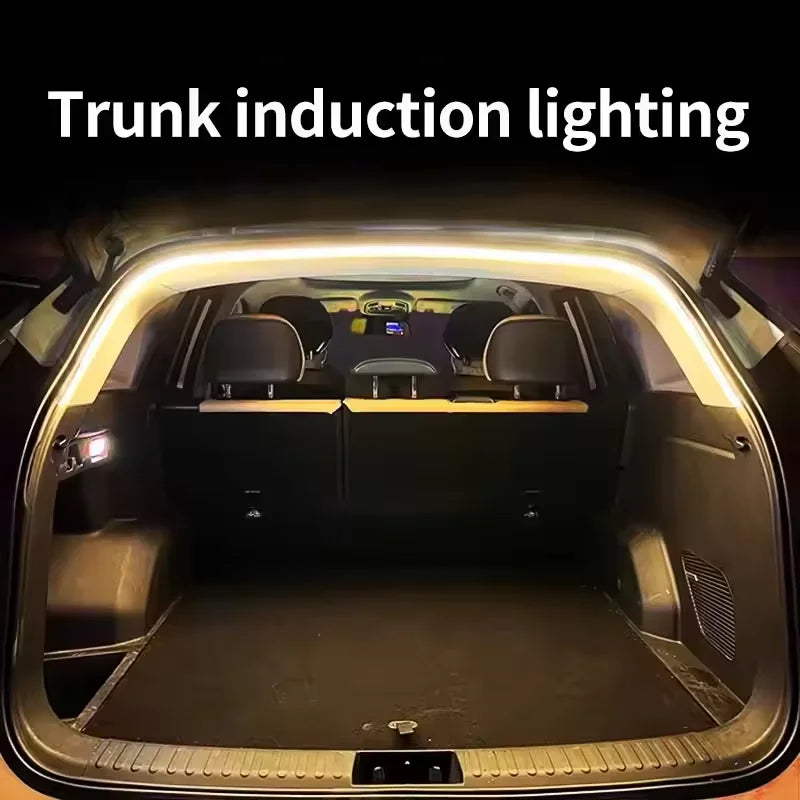 Car High Brightness Trunk Lighting Ambient Light Interior Decoration LED Wiring Free Automatic Sensing Tailgate 2/4M Light Strip