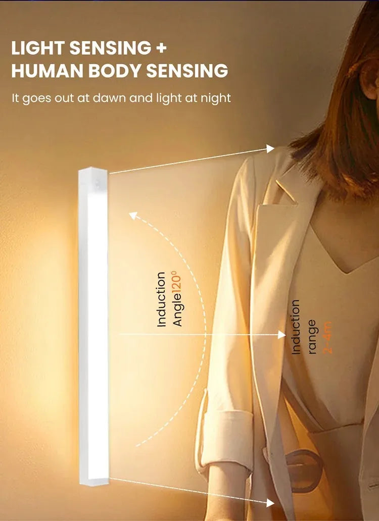 Wireless Rechargeable LED Night Lights Motion Sensor Lights Closet Kitchen Night Lights Bedroom Sensor Light Cabinet Stair Light