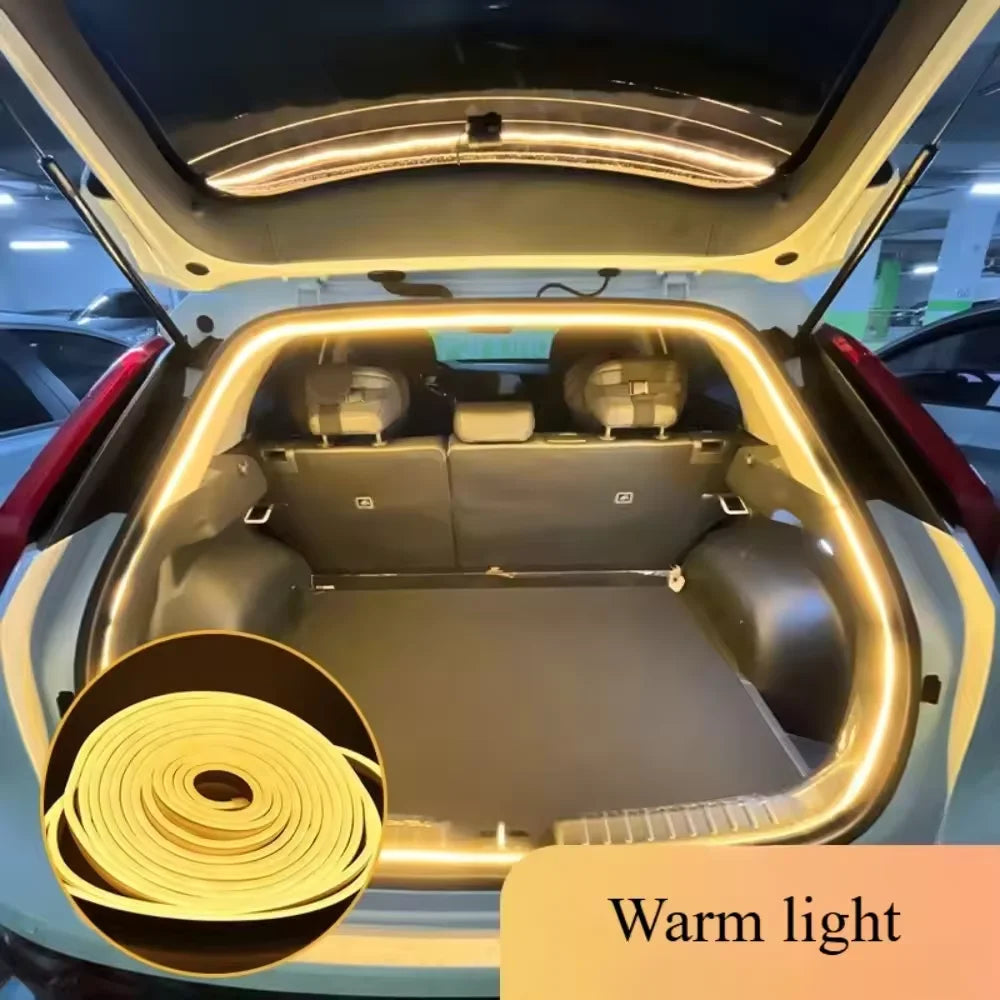 Car High Brightness Trunk Lighting Ambient Light Interior Decoration LED Wiring Free Automatic Sensing Tailgate 2/4M Light Strip
