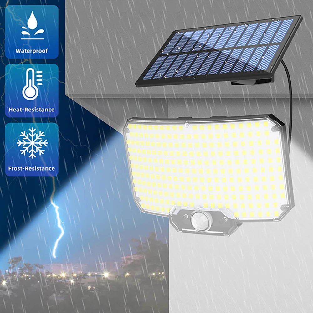 New 366LED Solar Outdoor Lights Solar Powered Security Light Motion Sensor 234LED Wall Light IP65 Waterproof Garden