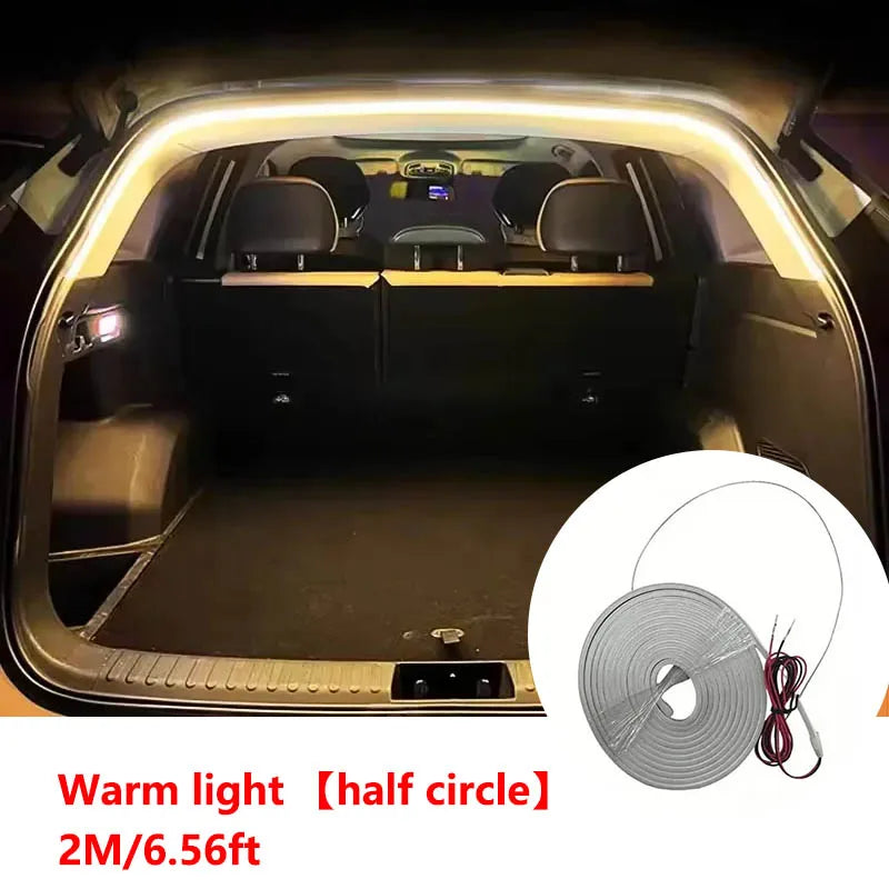 Car High Brightness Trunk Lighting Ambient Light Interior Decoration LED Wiring Free Automatic Sensing Tailgate 2/4M Light Strip