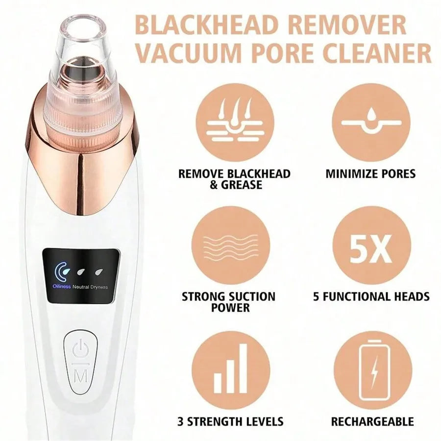Electric Blackhead Remover Vacuum Cleaner - Facial Deep Cleansing Pore Cleaner for Black Spots Removal Skin Care Tools
