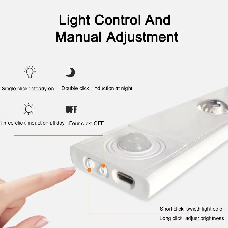 Motion Sensor Light LED Sensor Lamp Wireless Ultra Thin USB LED For Kitchen Cabinet Bedroom Wardrobe Indoor Lighting Night Light