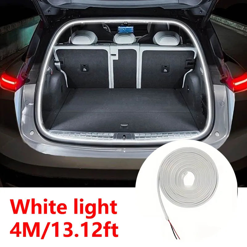 Car High Brightness Trunk Lighting Ambient Light Interior Decoration LED Wiring Free Automatic Sensing Tailgate 2/4M Light Strip