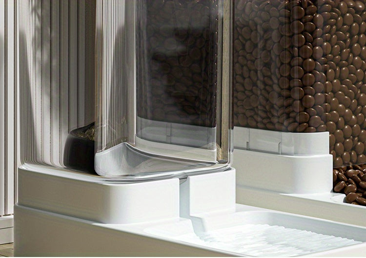 Uncharged Automatic Pet Feeder and Water Dispenser Set for Cats - Convenient, Hygienic, and Space-Saving Feeding Solution with Gravity-Fed Technology and Easy Cleaning Design