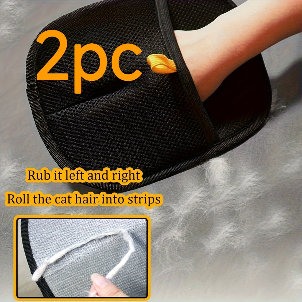2pcs Large Size Upgraded Pet Static Hair Removal Gloves with Dual-Sided Brush, Measuring 21Cm X 16.5Cm, a Hairbrush That Effectively Removes Pet Hair, Essential Tools for Cats And Dogs | Stylish Pet Additions | Durable Pet Gr