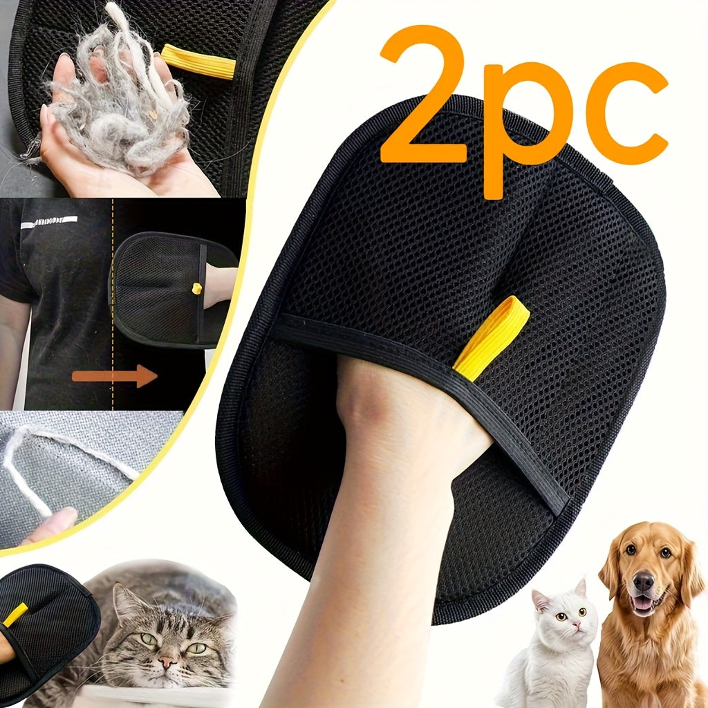 2pcs Large Size Upgraded Pet Static Hair Removal Gloves with Dual-Sided Brush, Measuring 21Cm X 16.5Cm, a Hairbrush That Effectively Removes Pet Hair, Essential Tools for Cats And Dogs | Stylish Pet Additions | Durable Pet Gr